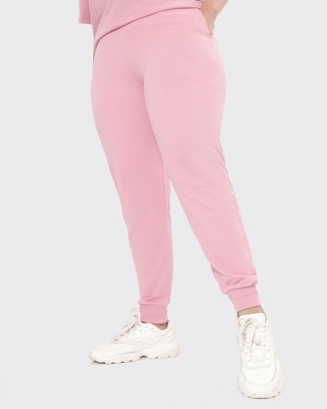 Shop Women's Cheeky Pink Plus Size Joggers-Front