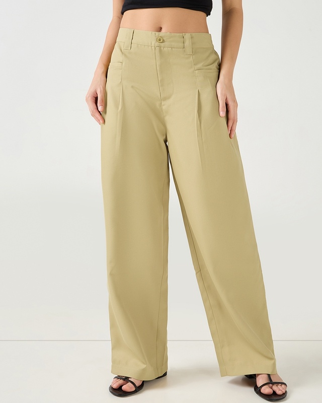 Shop Women's Fawn Oversized Korean Pants-Front