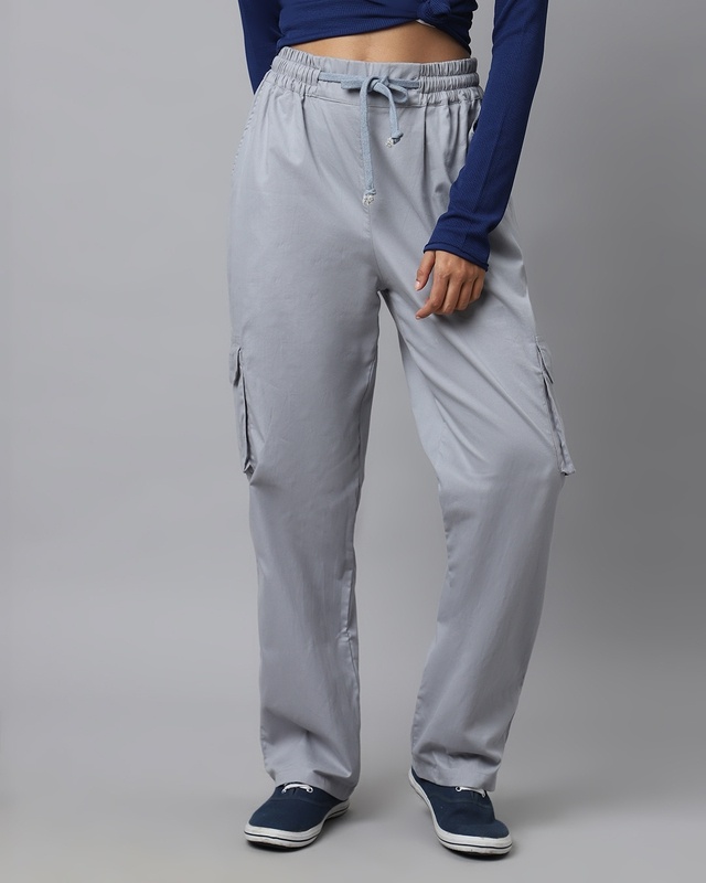 Women's Graphite Grey Loose Comfort Fit Cargo Pants