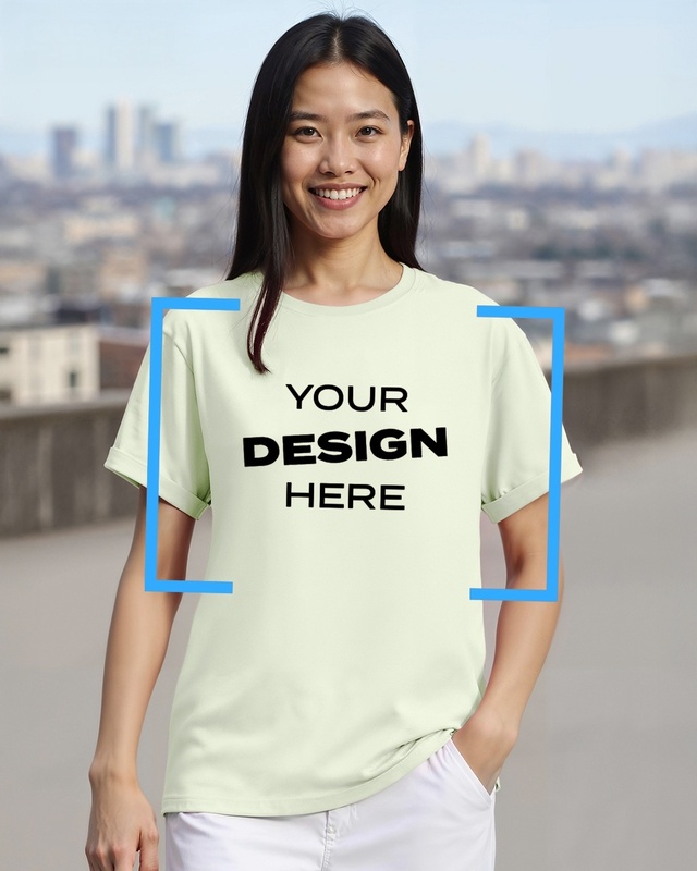 Shop Women's Green Customizable Boyfriend T-shirt-Front