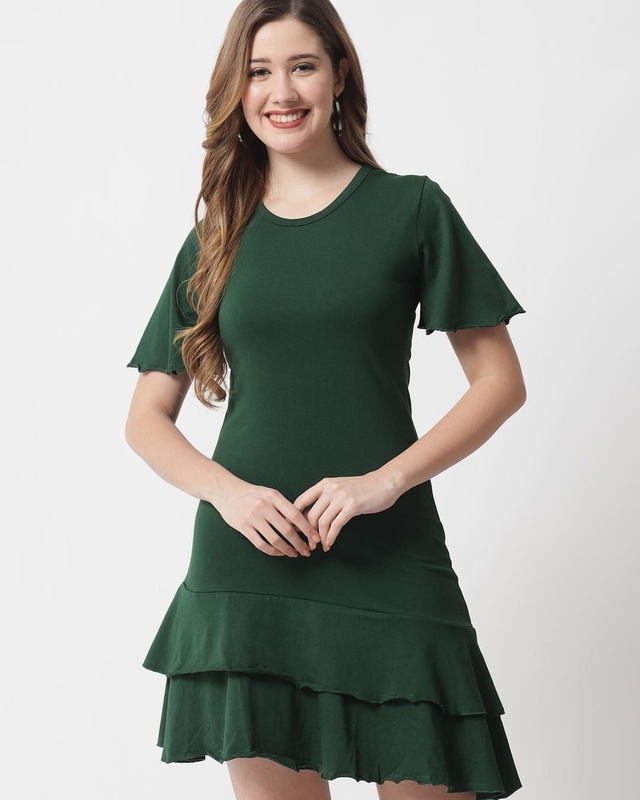 Shop Women's Green Sheath Dress-Front