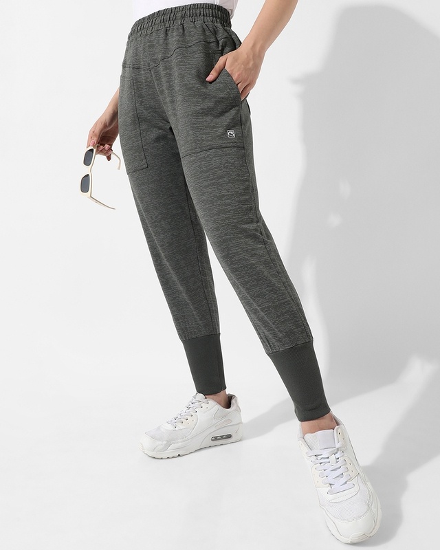 Shop Women's Grey Joggers-Front