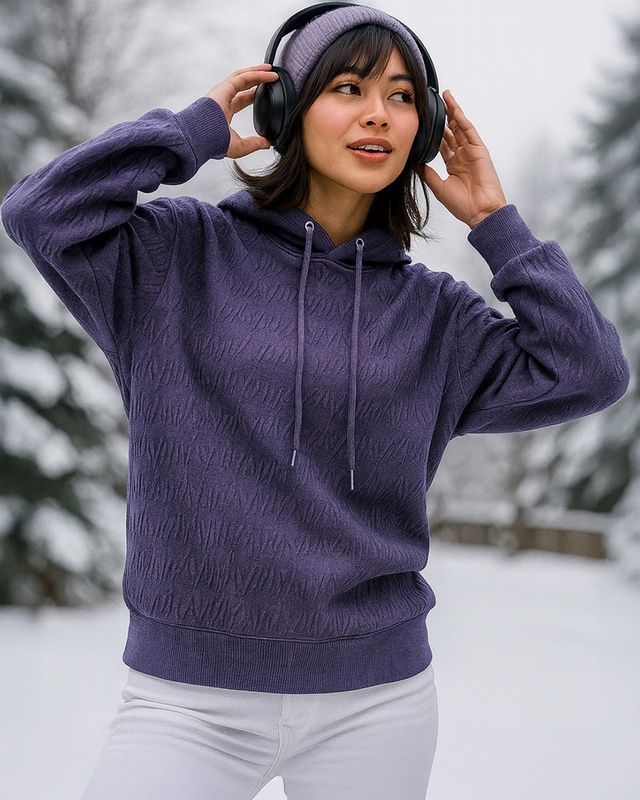 Shop Women's Grey Oversized Hoodies-Front