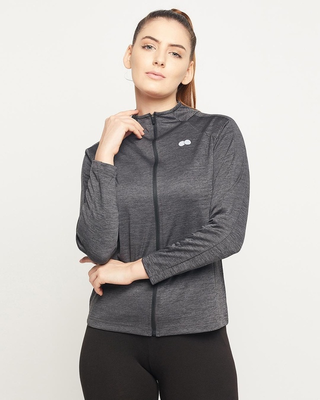 Shop Women's Grey Self Designed Jacket-Front