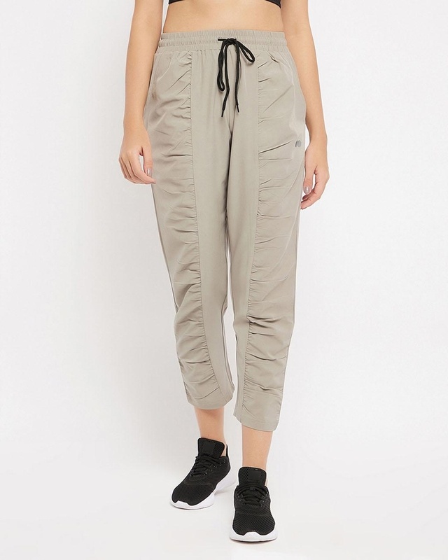 Shop Women's Grey Slim Fit Track Pants-Front