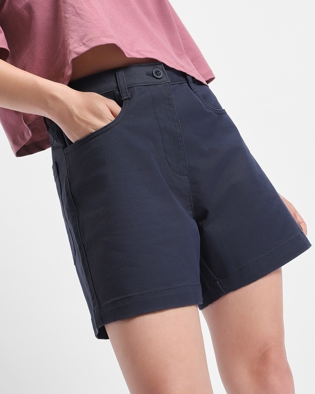 Shop Women's Grey Wide Shorts-Front