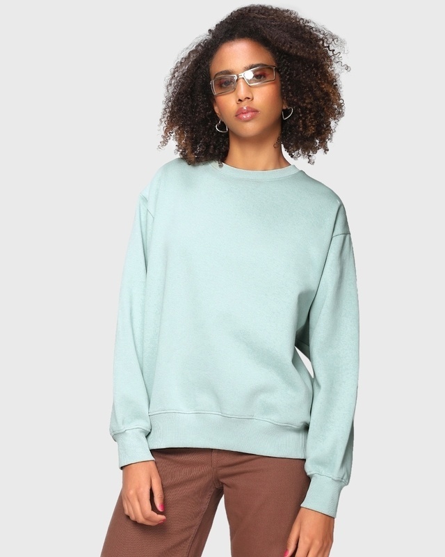 Shop Women's Harbor Grey Plus Size Super Loose Fit Sweatshirt-Front