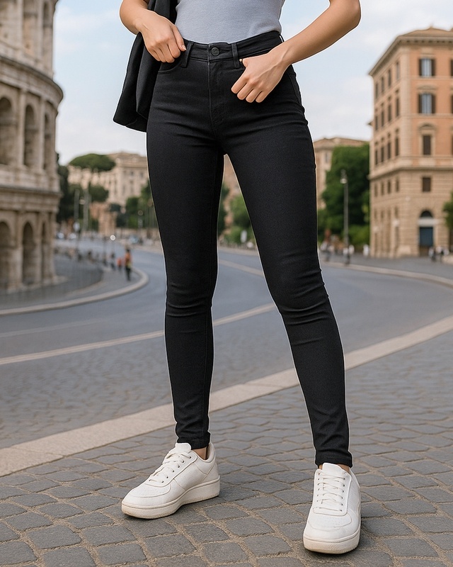 Shop Women's Jet Black Skinny Fit Jeans-Front