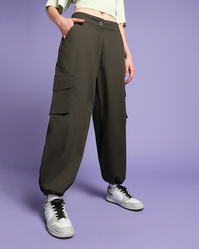 SRI CLUB Cargo Trousers for Women and Joggers for Girls of Stretchable and  Elasticated Drawstring waist