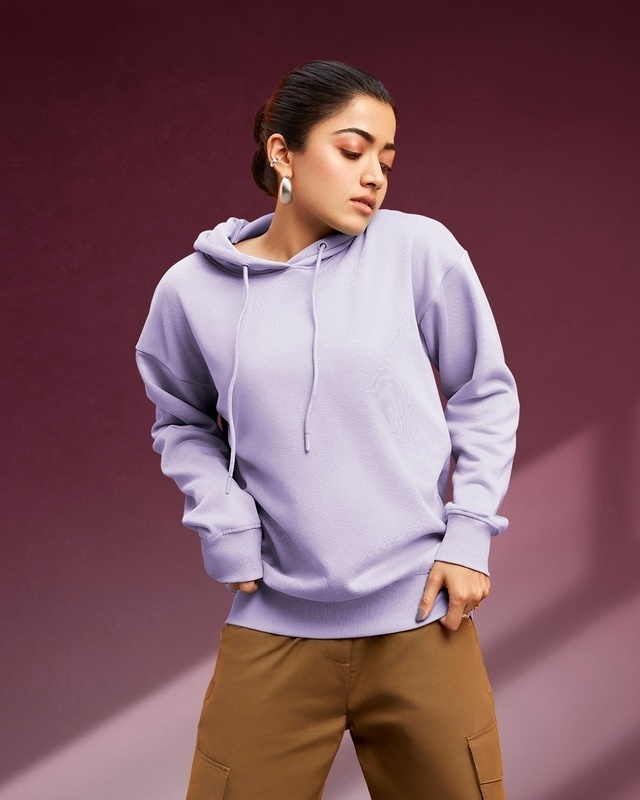 Shop Women's Lilac Oversized Hoodies-Front