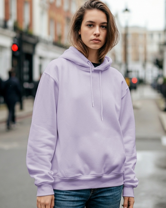 Shop Women's Lilac Oversized Hoodies-Front