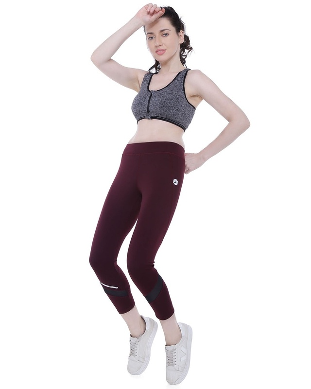 Shop Women's Maroon Skinny Fit Tights-Front