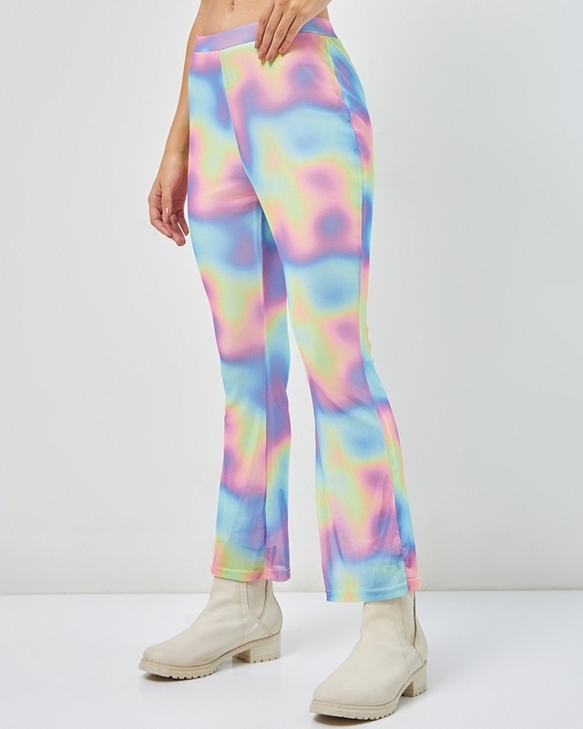 Shop Women's Multicolor All Over Printed Flared Pants-Front