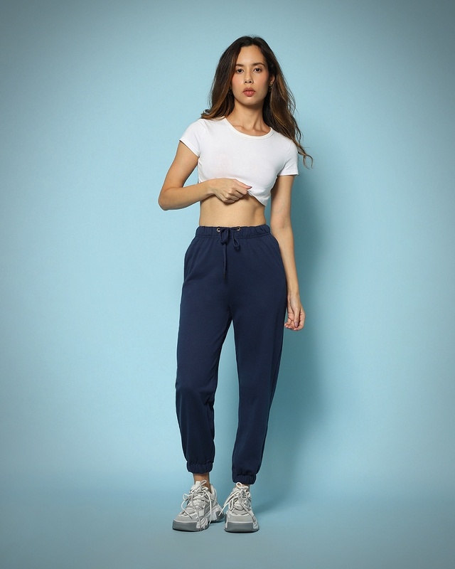 Shop Women's Blue Joggers-Front