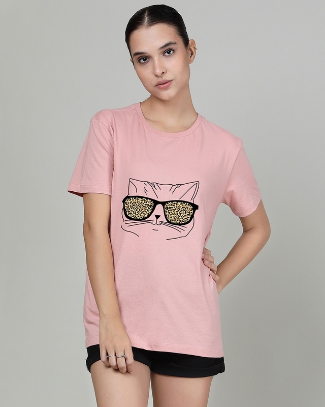 Shop Women's Nursery Pink Sawage Style Graphic Printed T-shirt-Front