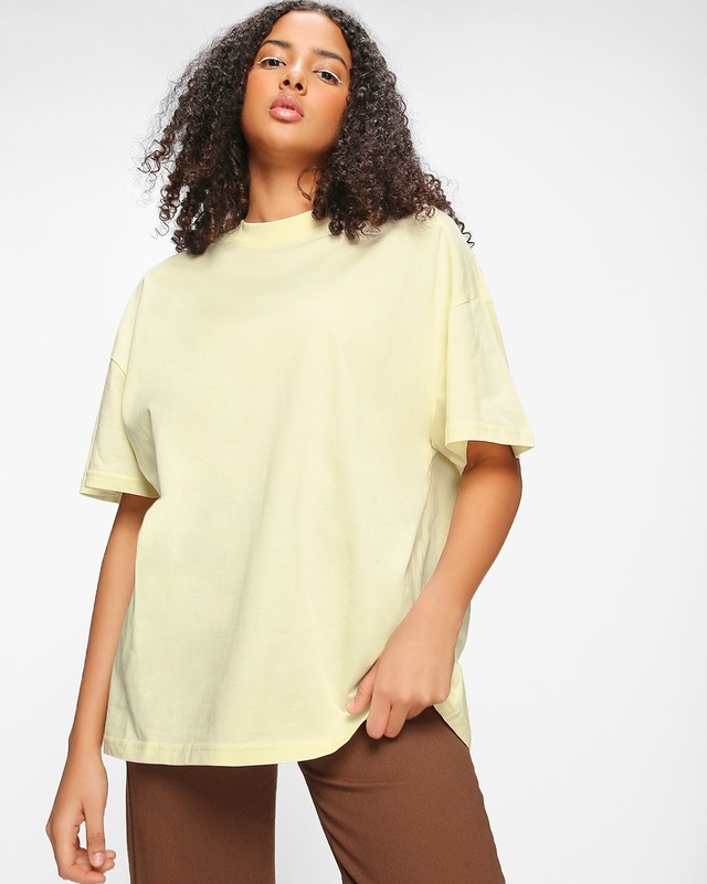 Shop Women's Off White Oversized T-shirt-Front