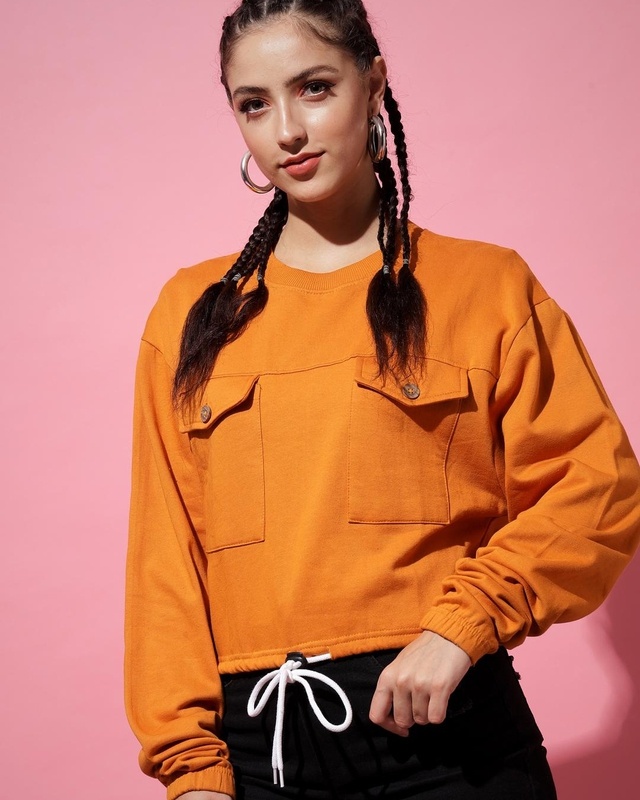 Shop Women's Orange Sweatshirt-Front