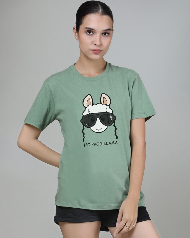 Shop Women's Pastel Green Graphic Printed T-shirt-Front