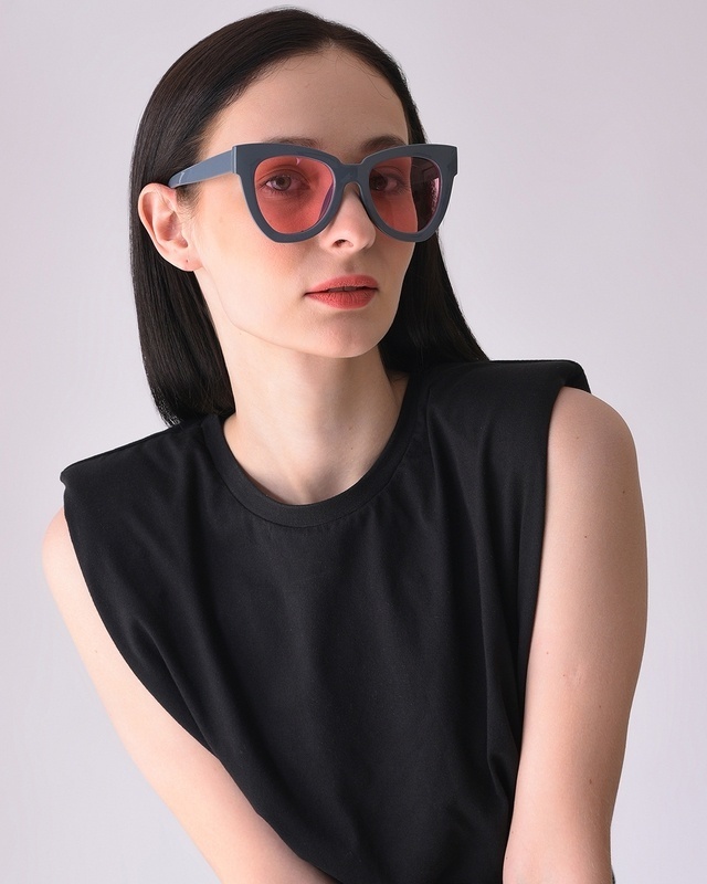 Shop Women's Pink Cateye Polarised Lens Sunglasses-Front