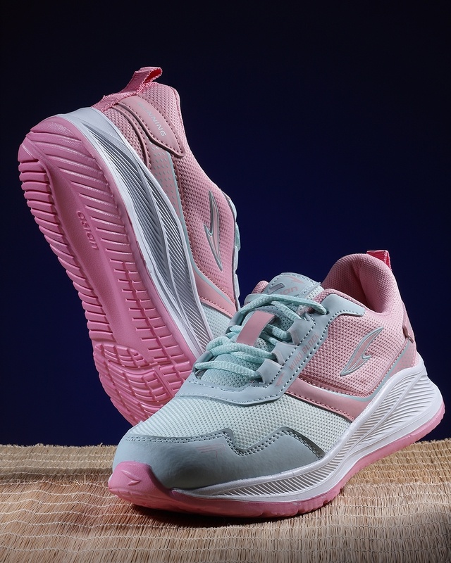 Shop Women's Pink Color Block Running Shoes-Front