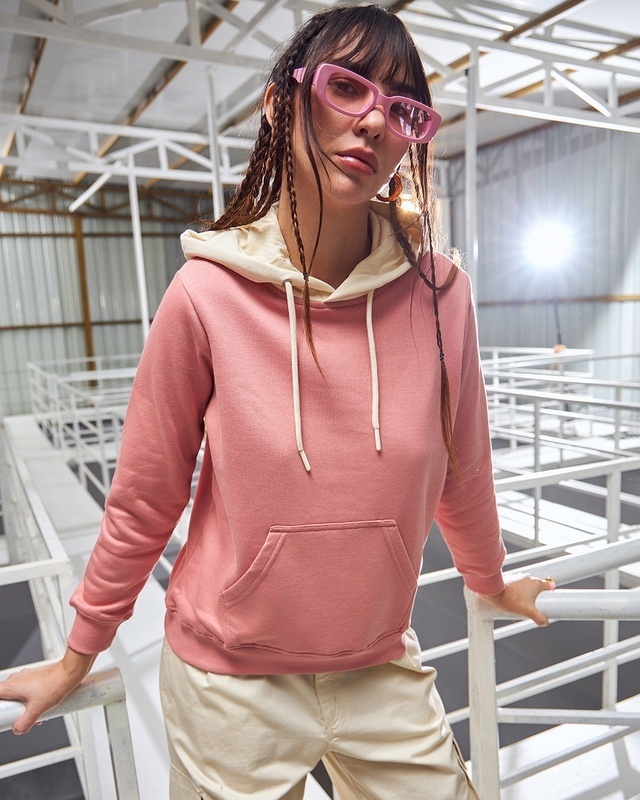 Shop Women's Pink Plus Size Hoodies-Front