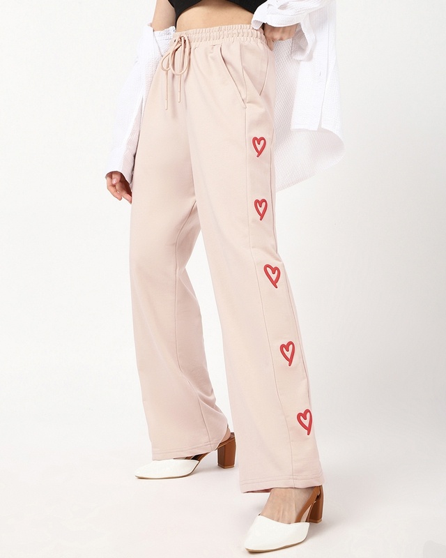 Shop Women's Whisper Pink Straight Fit Pants-Front