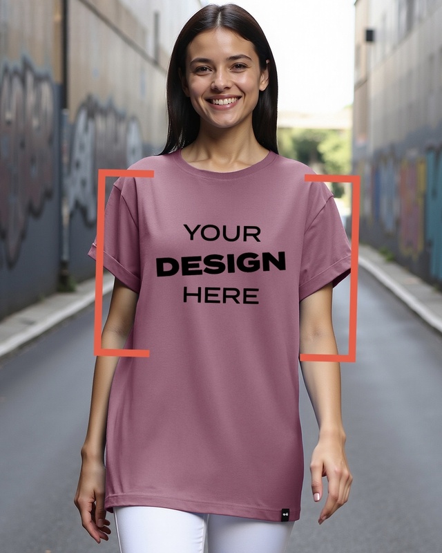 Shop Women's Purple Customizable Boyfriend T-shirt-Front