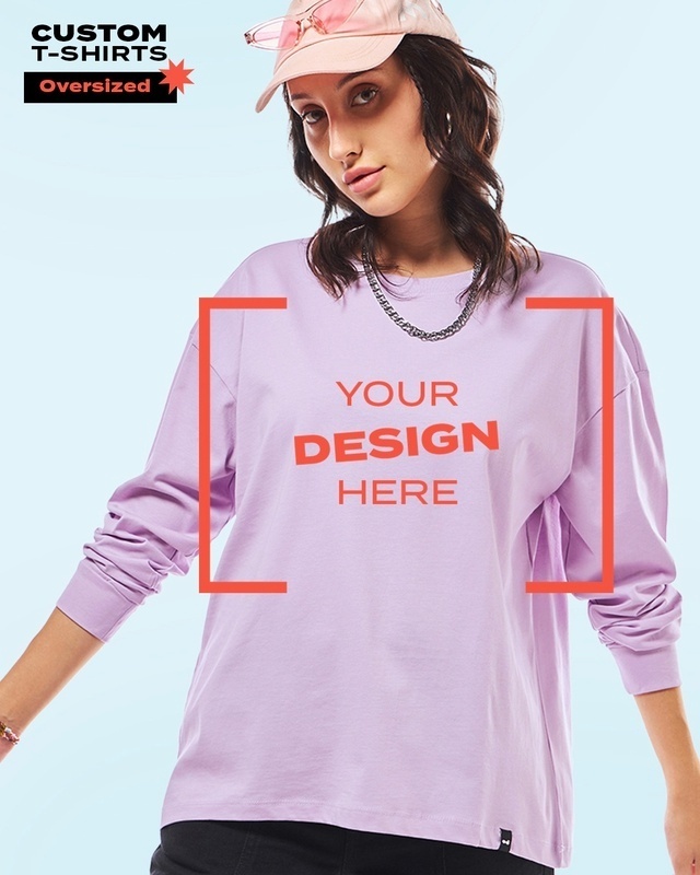 Shop Women's Purple Customizable Oversized T-shirt-Front