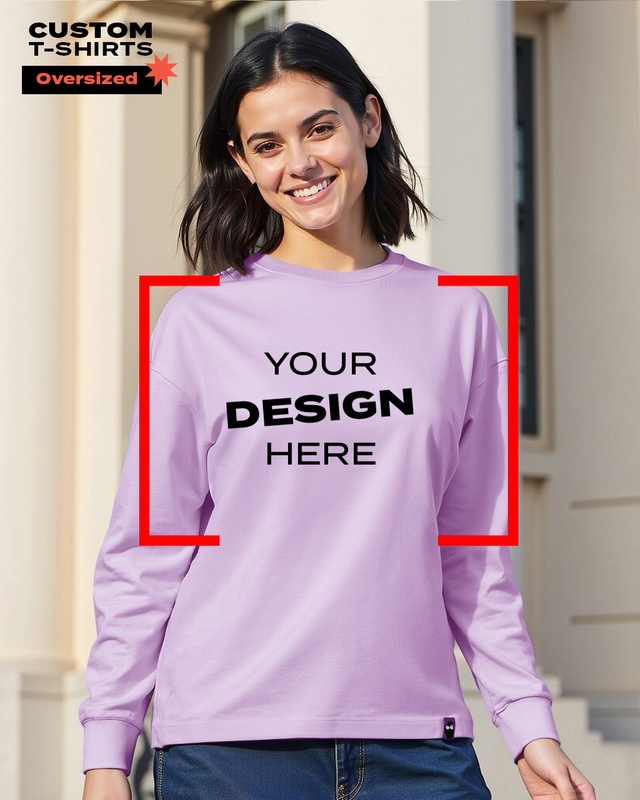 Shop Women's Purple Customizable Oversized T-shirt-Front