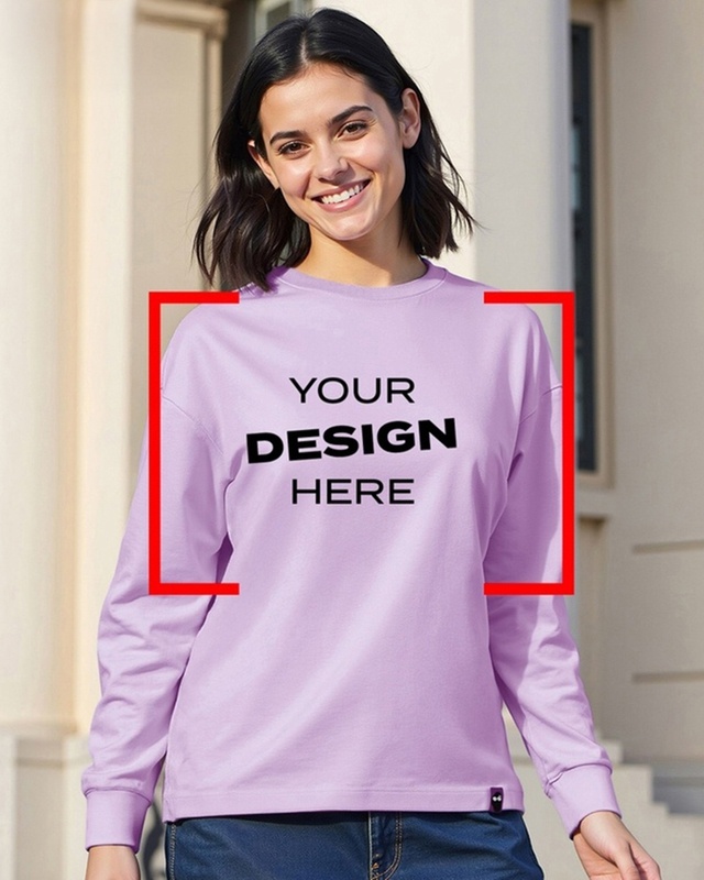Shop Women's Purple Customizable Oversized T-shirt-Front