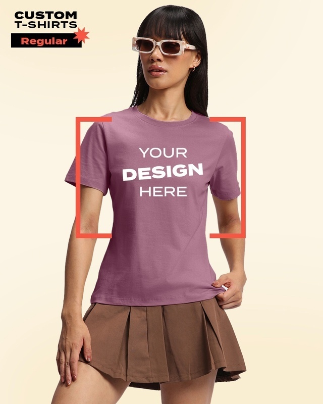 Shop Women's Purple Customizable T-shirt-Front