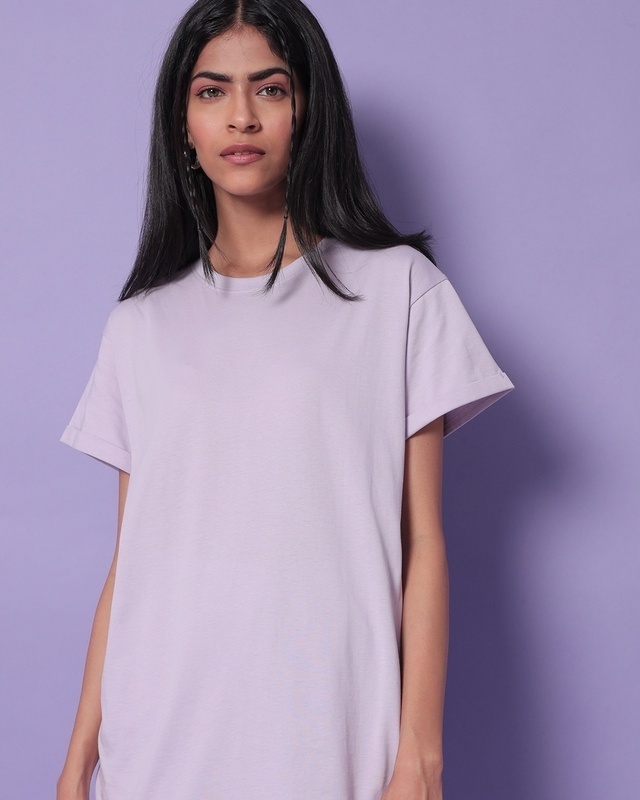 Shop Women's Purple Feel Good Lilac Boyfriend T-shirt-Front