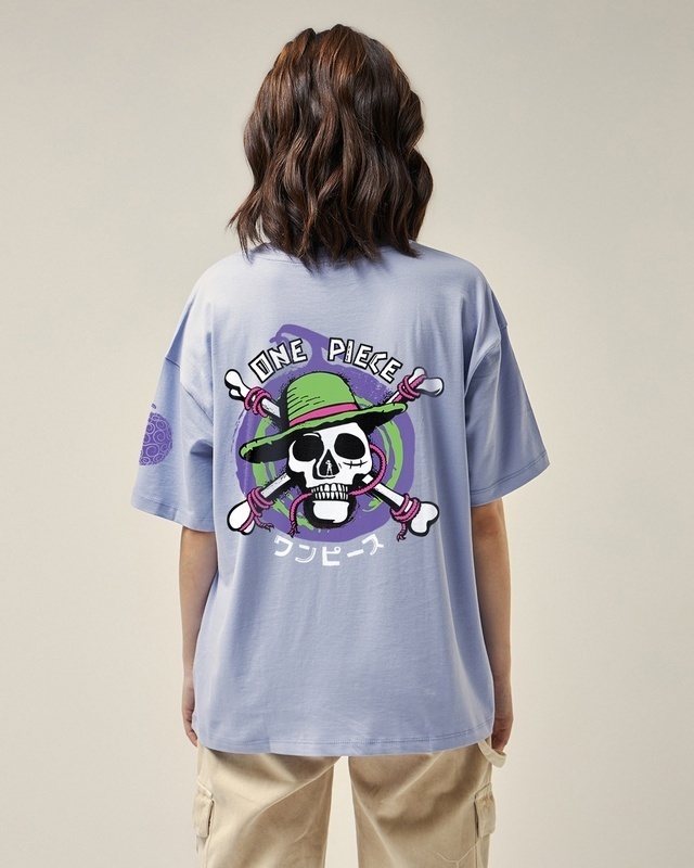 Shop Women's Baby Lavender Gumgumnomi Graphic Printed Oversized T-shirt-Front