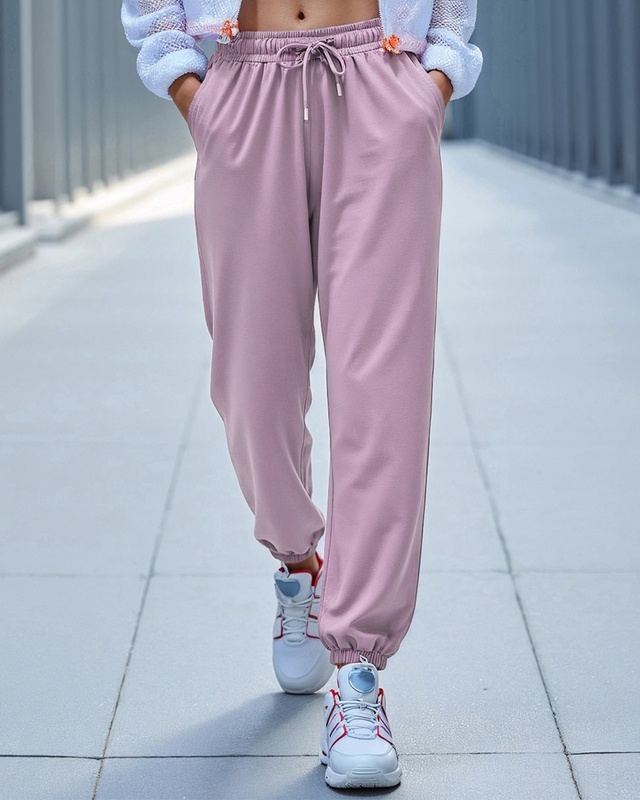 Shop Women's Purple Oversized Joggers-Front