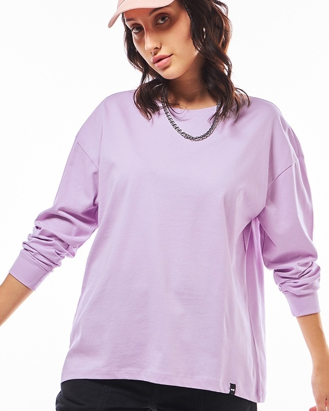 Shop Women's Purple Oversized T-shirt-Front