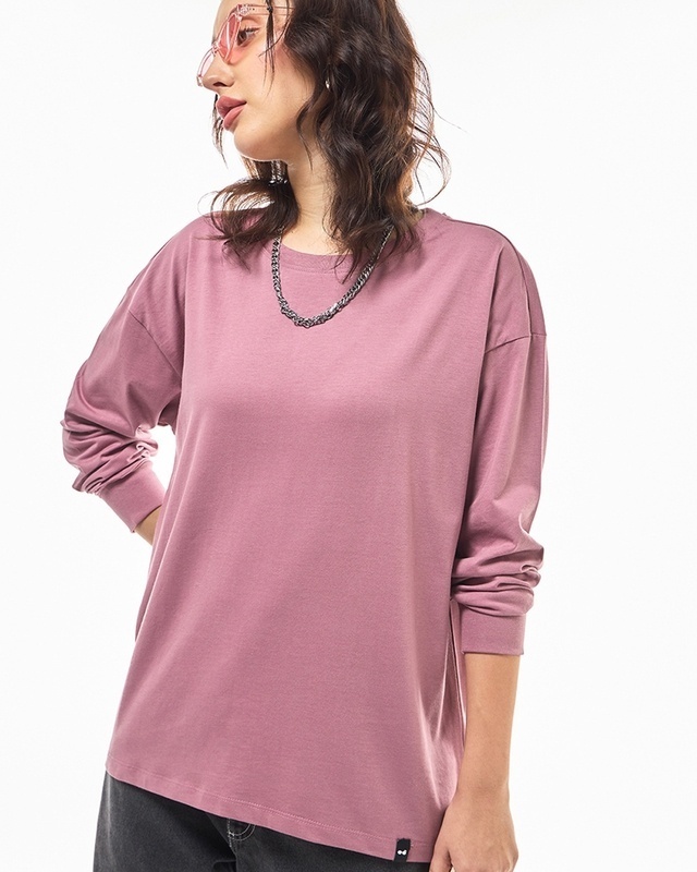 Shop Women's Purple Oversized T-shirt-Front