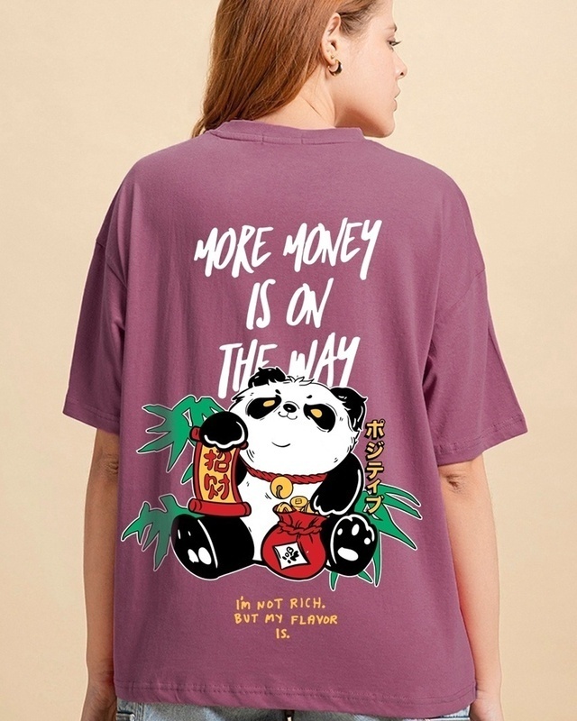 Shop Women's Purple Rich Flavours Graphic Printed Oversized T-shirt-Front