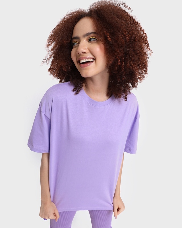 Shop Women's Purple Oversized T-shirt-Front