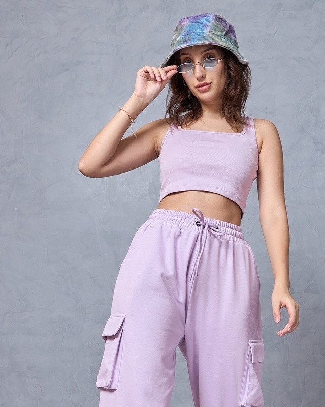 Shop Women's Purple Super Loose Fit Co-ordinates-Front