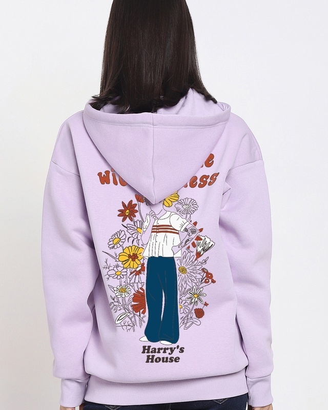 Shop Women's Purple Treat People With Kindness Graphic Printed Oversized Hoodies-Front