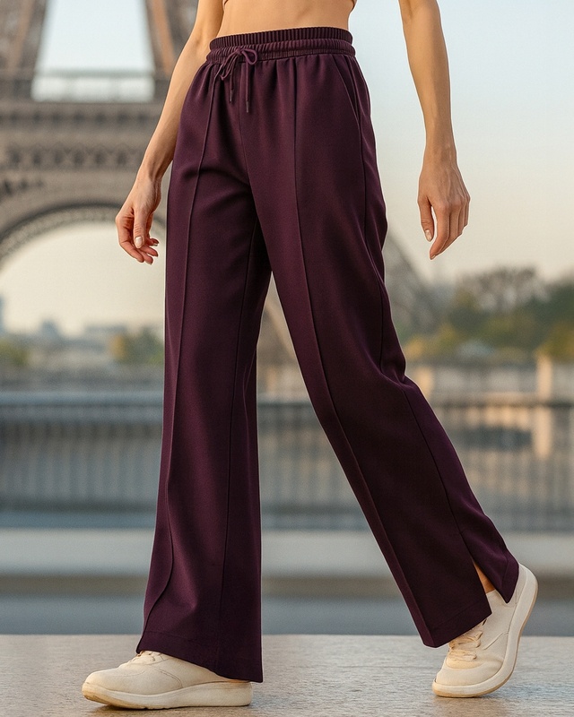 Shop Women's Ruby Wine Track Pants-Front