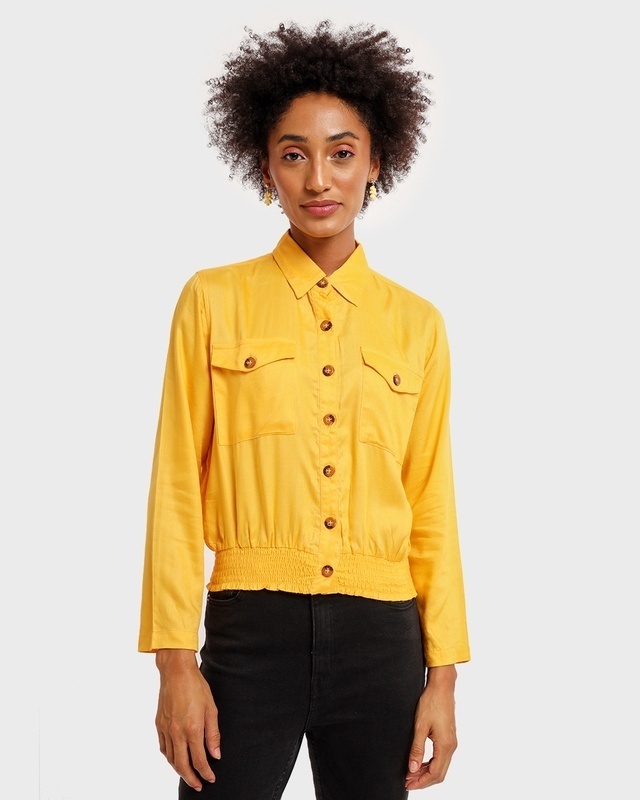 Shop Women's Yellow Waist Top-Front