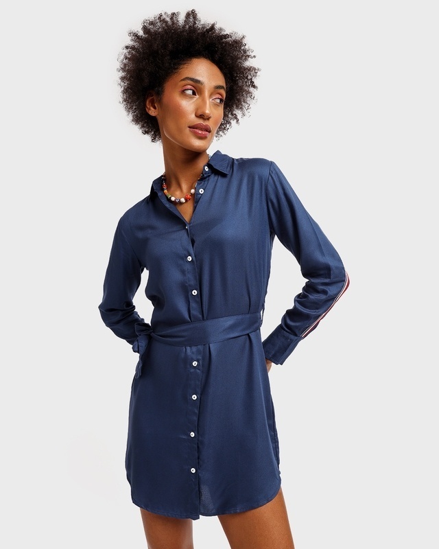 Shop Women's Blue Tape Tunic Dress-Front