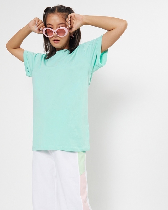 Shop Women's Sun-Kissed Green Boyfriend T-shirt-Front