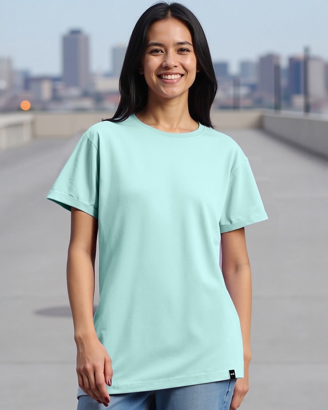 Shop Women's Sun-Kissed Green Boyfriend T-shirt-Front
