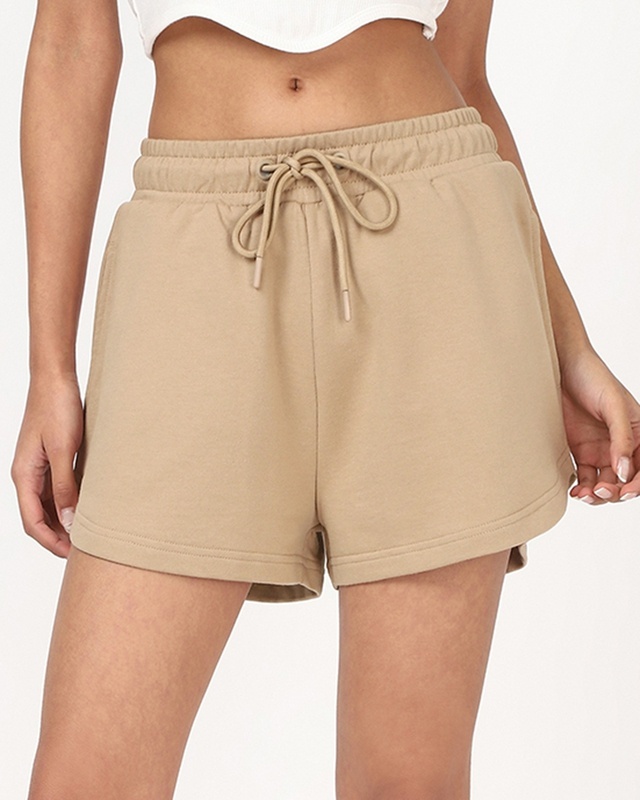 Shop Women's Taupe Brown Shorts-Front
