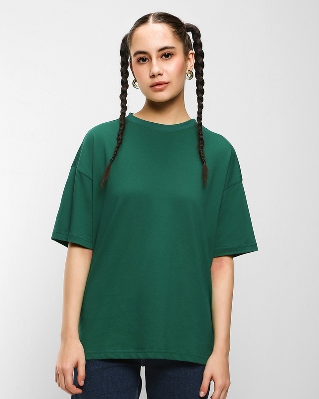 Shop Women's Verdant Green Oversized T-shirt-Front