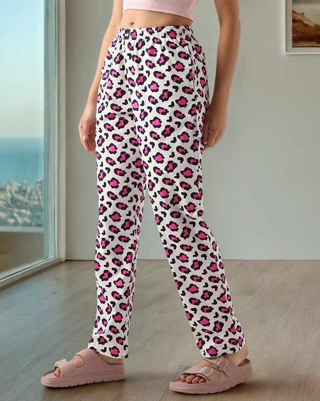 Shop Women's White All Over Printed Pyjamas-Front