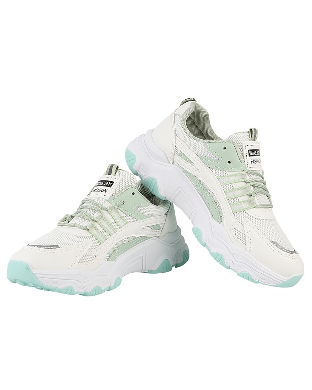 Shop Women's White and Green Exxy 2.0 Casual Shoes-Front