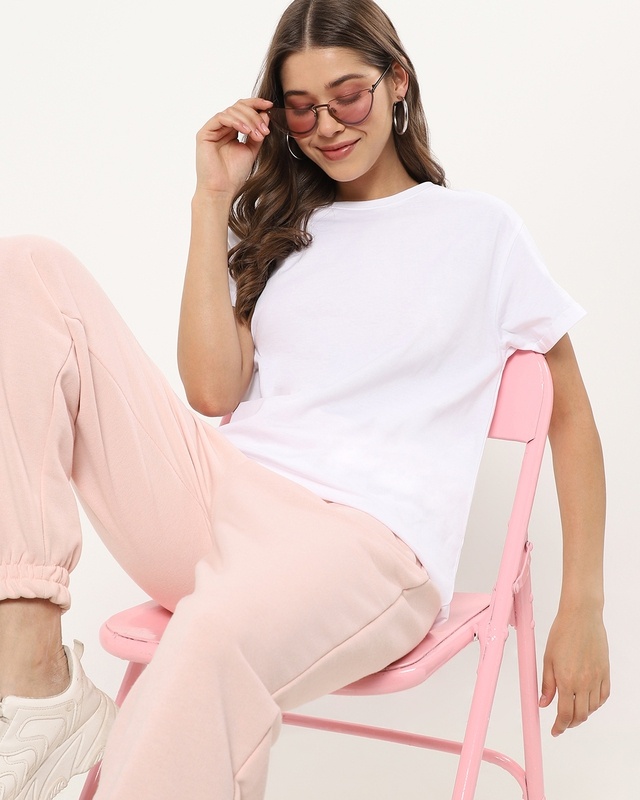 Shop Women's White Boyfriend T-shirt-Front